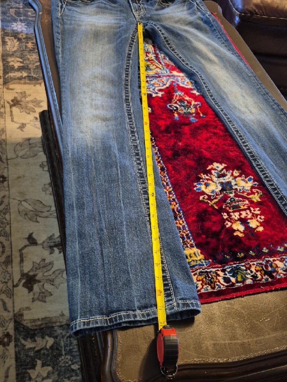 Miss Me Booycut Jeans Fleur-de-Lis Embellished emblemon Back Pockets.y2k.(2083C) - Picture 11 of 14